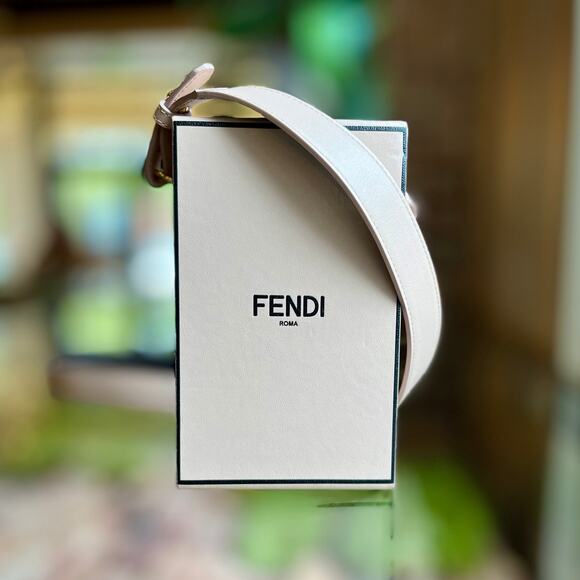 FENDI Vitello Fluffy Logo Vertical Box Crossbody - Picture 1 of 16